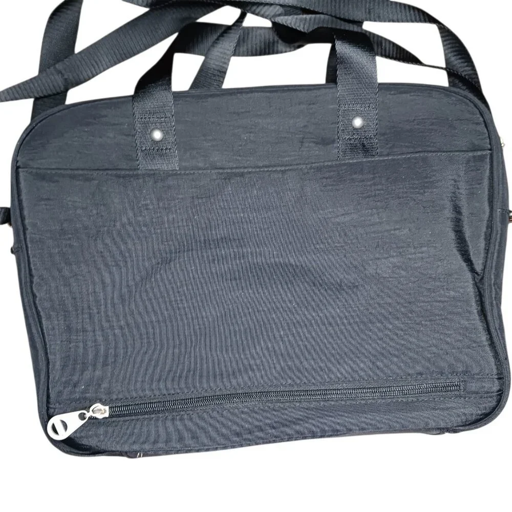 Baggallini Tablet Travel Shoulder Tote Bag Black Nylon Zipper Closure